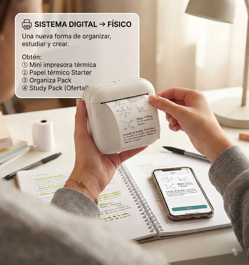 Mini impresora portátil de papel térmico
