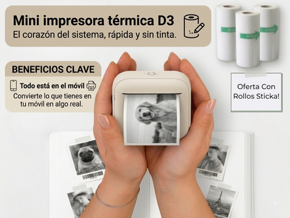 Mini impresora portátil de papel térmico