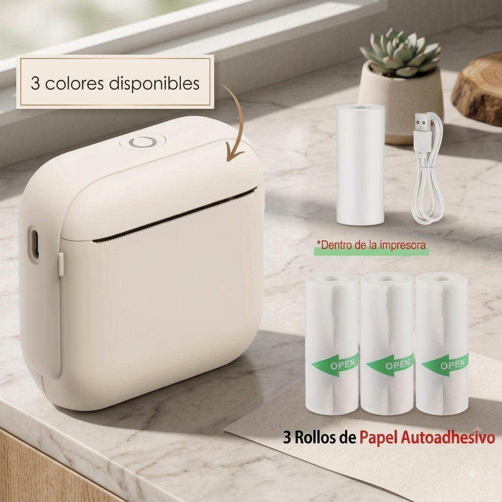 Mini impresora portátil de papel térmico